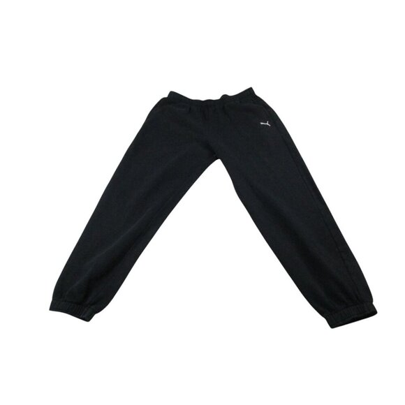 PUMA Sweatpants Mens XL Black Fleece Lined Tapered Leg Elastic Waist Drawstring‎ - Picture 1 of 11